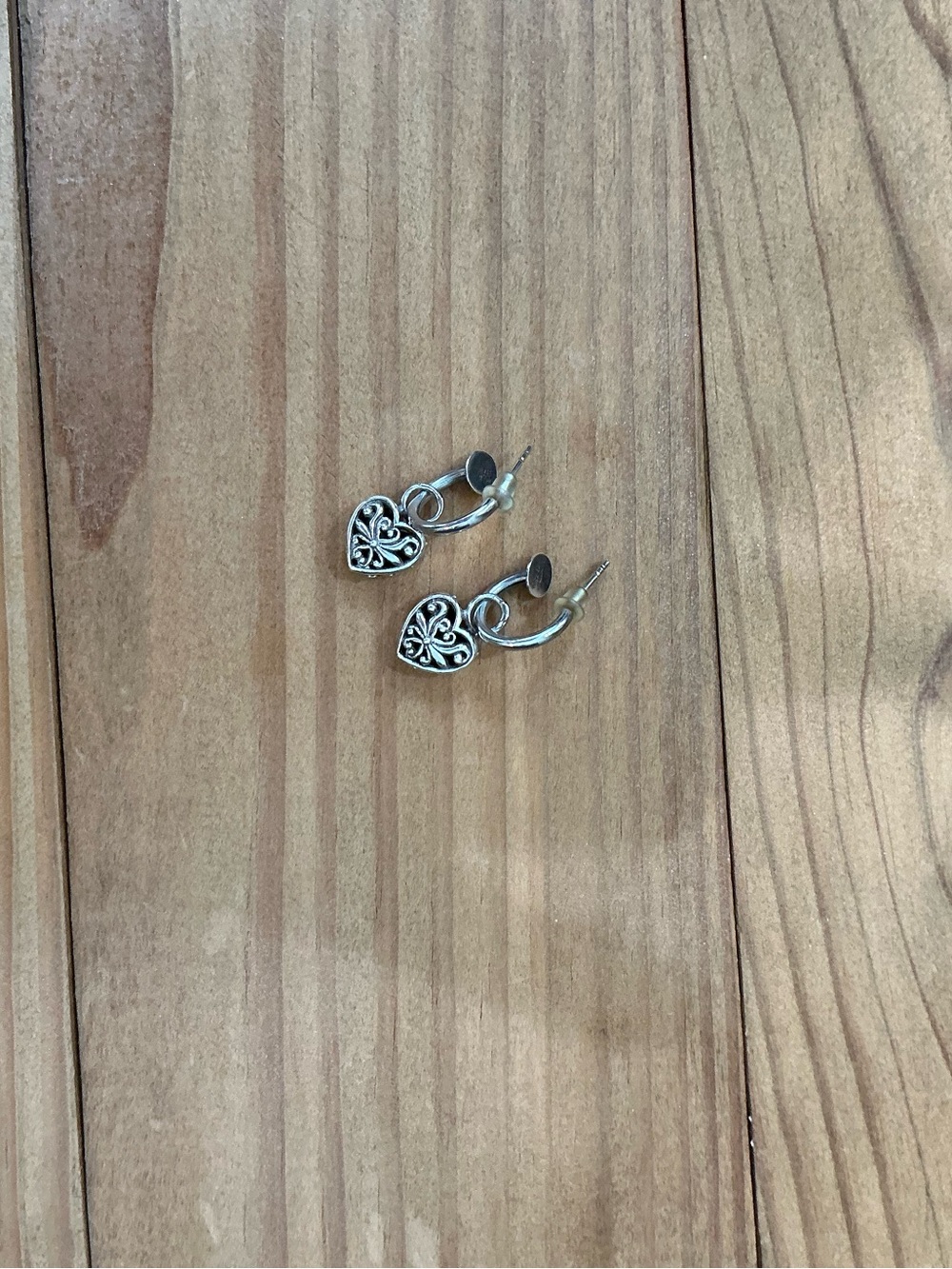 Sterling Silver Heart Dangle Earrings